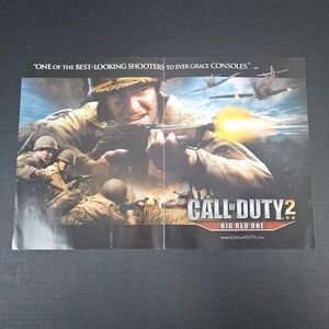 2005‎ Call of Duty 2 Video Game Double-Sided 2-Page Spread Print Ad Activision